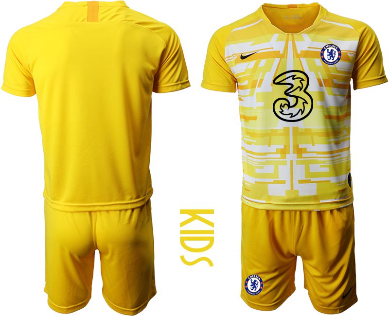 Youth 2020-2021 club Chelsea yellow goalkeeper Soccer Jerseys->chelsea jersey->Soccer Club Jersey
